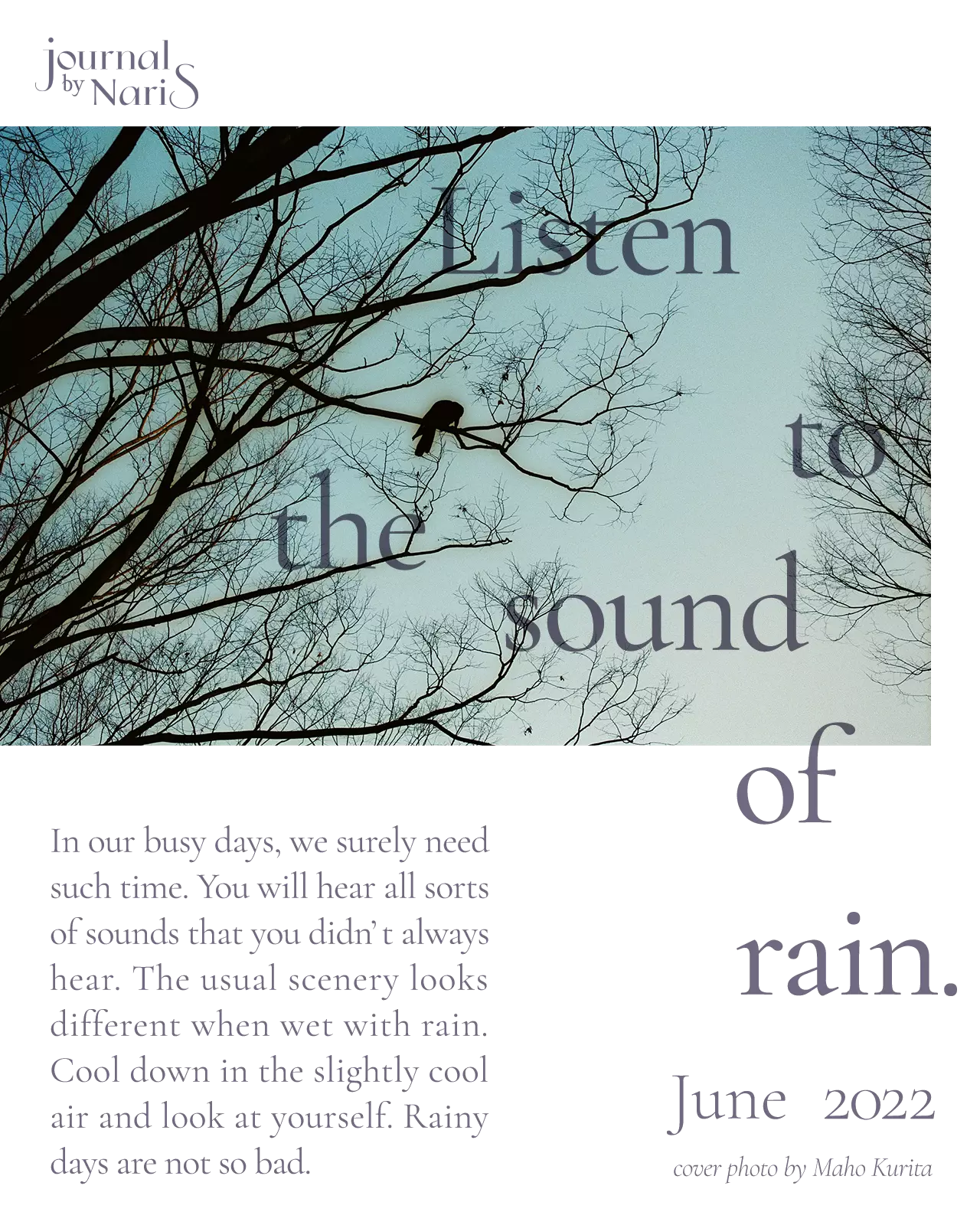 Listen to the sound of rain.